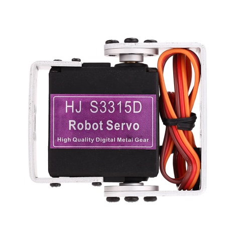 HJ S3315D Hight Performance Full Metal 15KG couple Brushed Motor 180° rotation numérique Robot Servo avec montage U droites longues et courtes