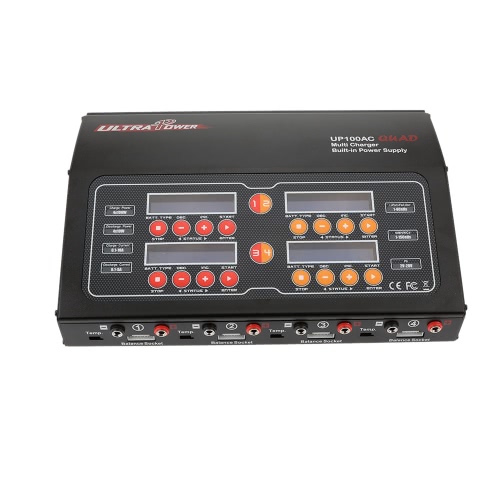 

Ультра мощности UP100AC QUAD 4 * 100W LiIo/LiPo/жизнь/NiMH/NiCD аккумуляторов баланса Multi зарядное устройство/разрядник