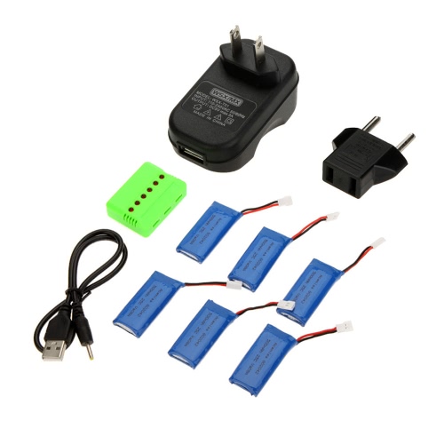

6 в 1 WSX-X6A зарядное устройство в комплекте с 6 шт 3.7V 500mAh Li-Po батарея для JJRC H37 Hubsan H107L H107C H107D H108 H108C RC