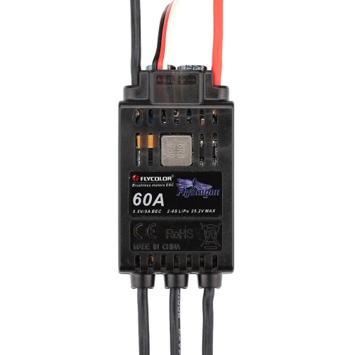 Controlador de velocidade do Motor sem escova de bateria 25.2V Flycolor 60A 2S-6S LiPo com 5.5 v / 5A BEC para rádio controlado modelos de avião