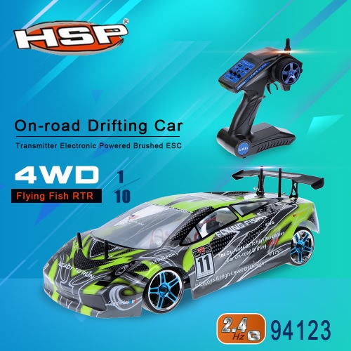 

Оригинальные HSP 2.4 ГГц передатчик электронных питание щеткой ESC 1/10 94123 летучей рыбы RTR 4WD дрейфующих на дороге автомобиль