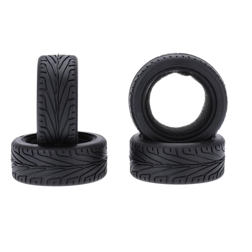 

4Pcs / Set 1/10 Зерновой прогон плоской резины для автомобильных шин для Traxxas HSP Tamiya HPI Kyosho On-Road Run-flating Car