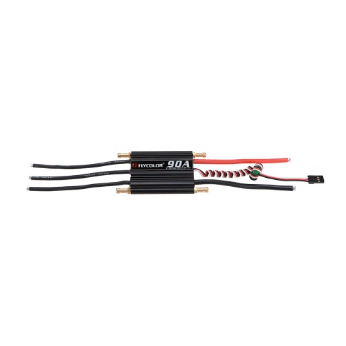 

Flycolor 90A 2S-6S Бесщеточный электронный контроллер скорости ESC с переключателем 5.5V / 5A BEC для моделей катеров RC