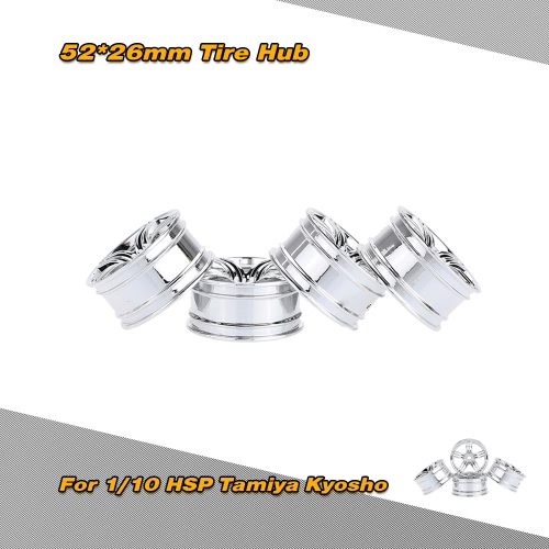 

4Pcs алюминиевого сплава 52 * 26 мм шин хаб для 1/10 HSP Tamiya Kyosho на Run-flat RC автомобиль
