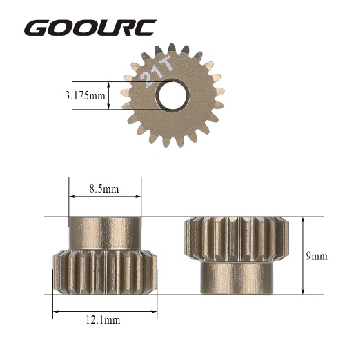 

GoolRC 2Pcs 48DP 3.175mm 21T Шестерня Мотора для 1/10 RC Автомобильного Щеточного Безщеточного Мотора