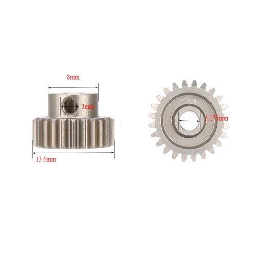 

GoolRC 2Pcs 48DP 24T Pinion Motor Gear for 1/10 RC Car Brushed Brushless Motor