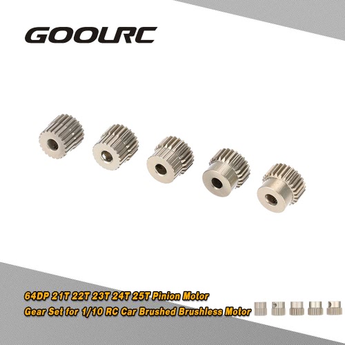 GoolRC 64DP 3.175mm 21T 22T 23T 24T 25T Pinion Motor Gear Set for 1/10 RC Car Brushed Brushless Motor