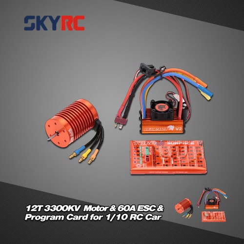 

SKYRC 12т 3300KV безщеточный мотор & 60A безщеточный ESC с 5V/2A BEC линейный режим & программы карты комбо комплект для автомобил