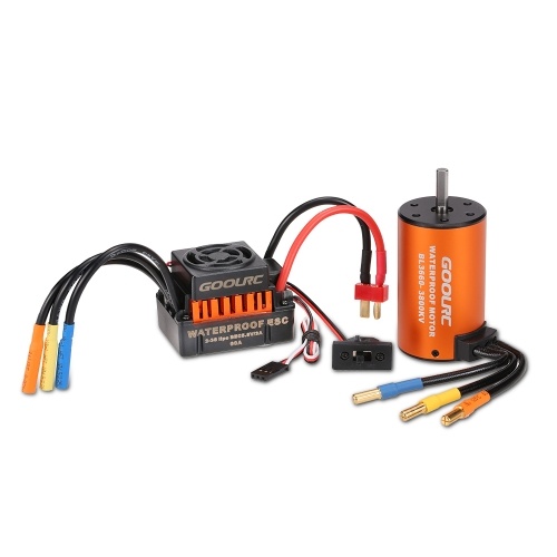 Second Hand GoolRC Upgrade Waterproof 3660 3800KV Brushless Motor with 60A ESC Combo Set for 1/10 RC Car Truck