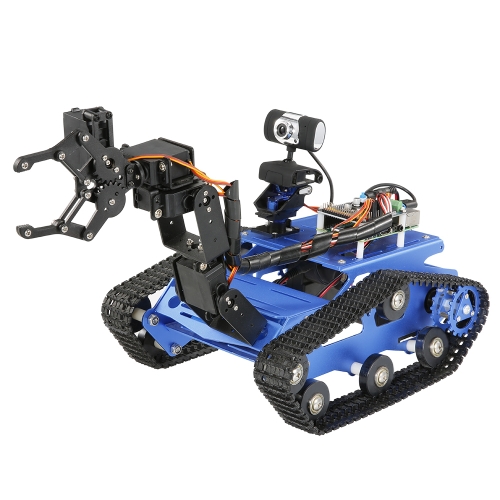 

TH Robot Wifi Smart DIY Crawler RC Robot Tank с манипулятором 480P камерой ПК для управления мобильным телефоном