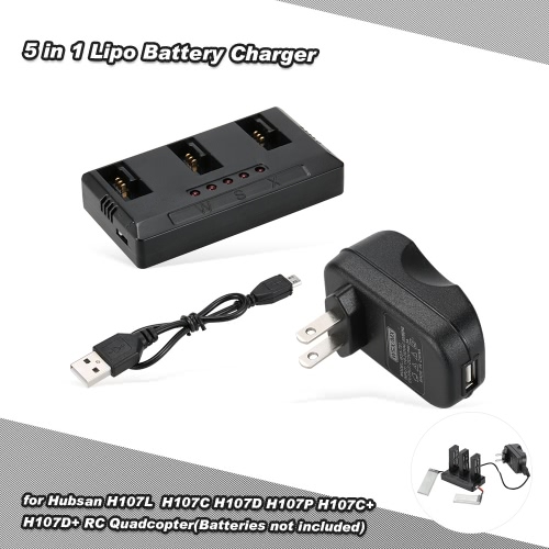 W5X-X5 PLUS-01 5 in 1 3.7V Lipo Battery Charger for H107L H107C H107D H107P H107C+ H107D+ RC Quadcopter