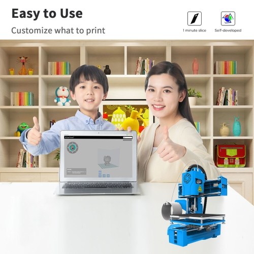 EasyThreed 3D Printer Mini Desktop Printing Machine for Kids 100x100x100mm Print Size for Beginners Household Education 