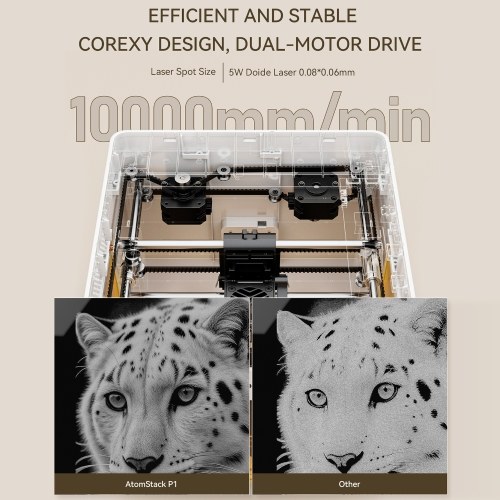 Atomstack P1 5W Laser Engraver Maximum Engraving Speed 10000mm/min
