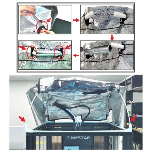 

ZONESTAR 3D Printer Enclosure Upgrade Fireproof Dustproof Protective Cover to Keep Constant Temperature for Z9V5 MK6 3D Printer