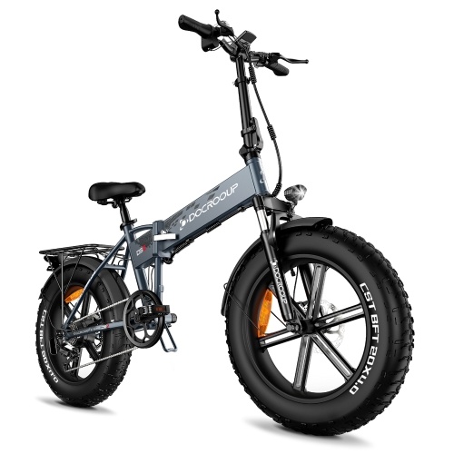 

DOCROOUP 20Inch Folding Electric Bike with Turn Signals Brake Light