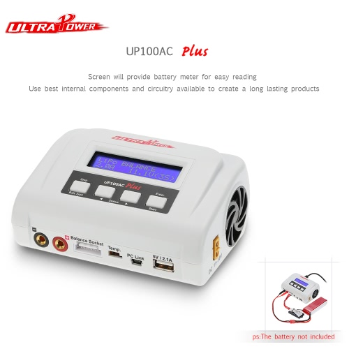 Ultra Power 100W UP100AC plus Chargeur balance avec plusieurs modes de chargement de deux ports USB pour batterie LiPo LiHV LiFe Lilon NiCd NiMh PB RC