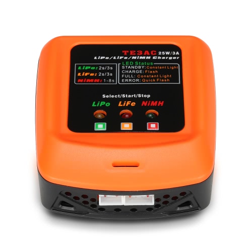 TE3AC 25W / 3A professionale caricatore dell'equilibrio per 2S 3S LiPo / 2S 3S vita / 1-8S NiMH