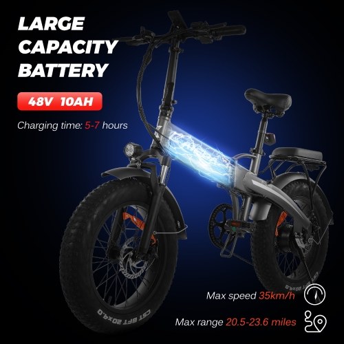 

KAISDA K2 20-дюймовый складной электрический горный велосипед мощностью 500 Вт