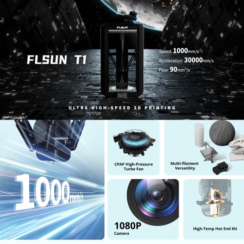 Flsun T1 3D Printer  Max 1000mm/s High Speed Printing 