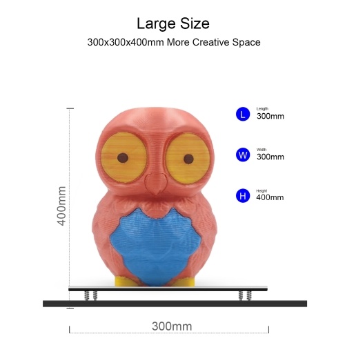 ZONESTAR Z8PM4 PRO FDM 3D Printer 300x300x400mm Build Area 