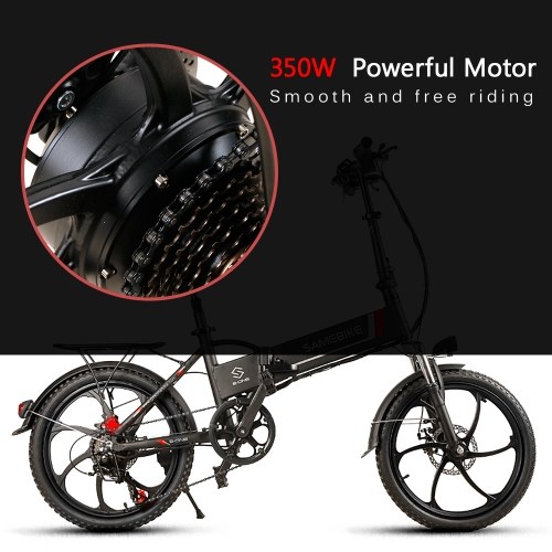 Samebike 20LVXD30 Ebike 20``*1.95`` Tires 350W Brushless Gear Motor Folding Electric Bike 45-60km Power-Assist Range 