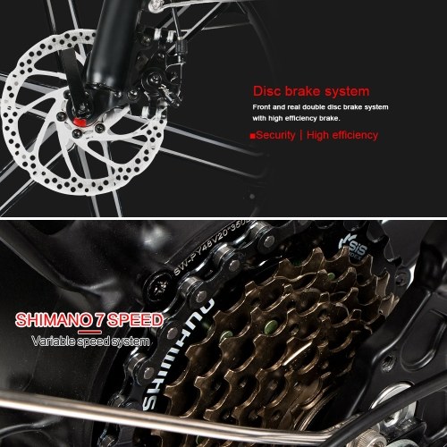 Samebike 20LVXD30-II Ebike 20 Inch 350W Brushless Gear Motor Folding Electric Bike Max 80km Range with Rechargeable Phone Holder Rear Rack 