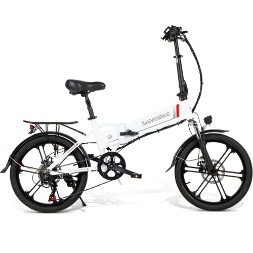 Samebike 20LVXD30-II Ebike 20 Inch 350W Brushless Gear Motor Folding Electric Bike Max 80km Range with Rechargeable Phone Holder Rear Rack 