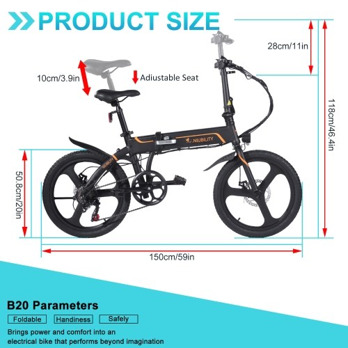 

Niubility B20 Folding Electric Bike 42V 350W 10.4AH Battery Max Speed 25km/h