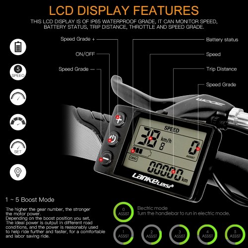 

Lankeleisi X2000 PLUS Electric Bike 48V 1000W 12.8AH Power Max Speed 40km/h