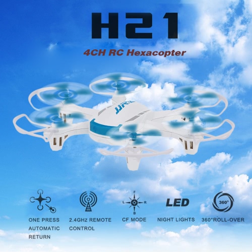 

Original JJRC H21 2.4G 4CH 6-Axis Gyro Drone 3D Flip CF Mode One Key Return RC Hexacopter without Transmitter and Battery