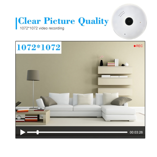 KKmoon Wireless 1080PH(1072*1072) Mini Panoramic Fish Eye WIFI 360 Degree Camera
