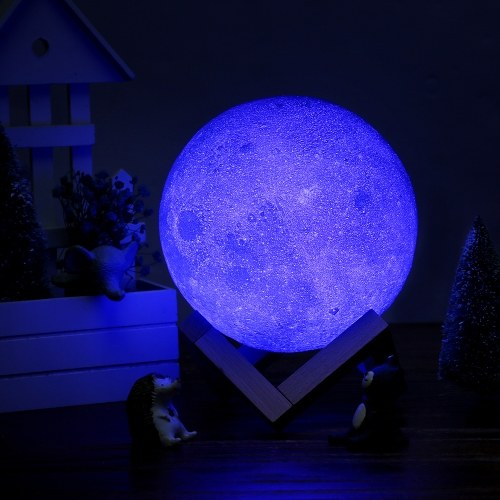 

8cm/3.15in 3D Printing Star Moon Lamp USB Led Moon Shaped Table Night Light