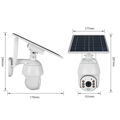 

DC06 （WiFi）1080P Intelligent Solar Powered Pan-Tilt Camera Wireless Minitor Plug-in Free IP67 Night Vision Real Time Voice Intercom Motion Detection Alarm