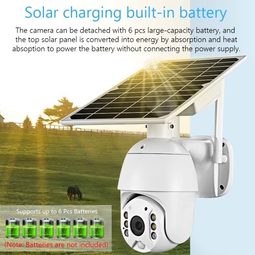 1080P Wireless Solar Panel Security Camera Outdoor Waterproof Surveillance Camera without Battery 