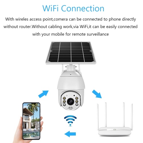 1080P Wireless Solar Panel Security Camera Outdoor Waterproof Surveillance Camera without Battery 