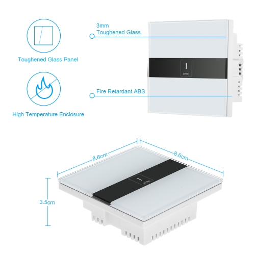 

Smart Wifi Touch Switch Touch Screen LED Light Wireless 1 Gang UK