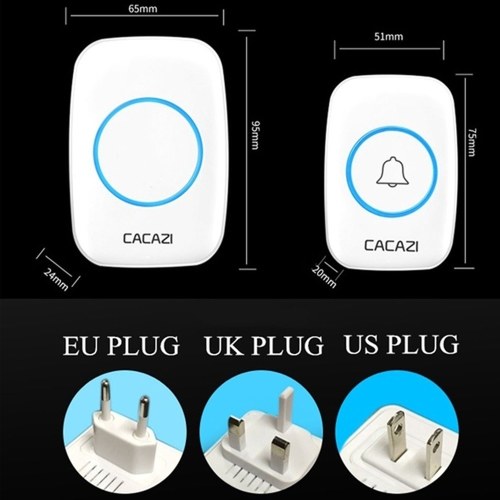 

Waterproof Wireless Doorbell LED Indicator Door Chime
