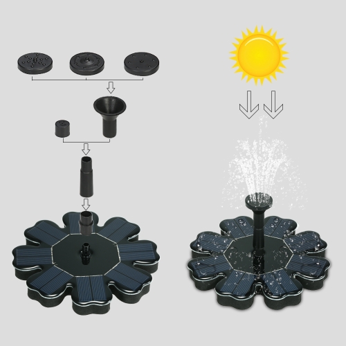 

Solar Fountain Flower-shape Solar Panel Kit