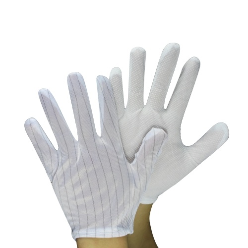 20pcs / Pack Guantes antiestáticos Guantes de trabajo antideslizantes de rayas antideslizantes