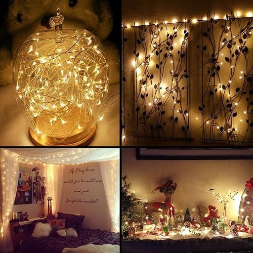 

LED Clear Battery Holder Indoor Outdoor Decoration Festoon Party Christmas Tree Garden Yard Fence Lamp