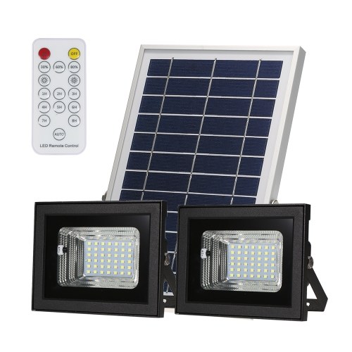 Holofote Solar de Duas Cabeças 42 LEDs SMD com Controle Remoto