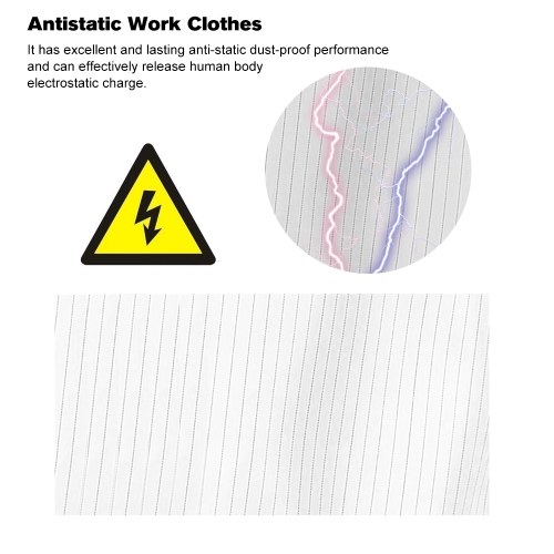 

A Suit of Factory Anti-Static Safety Dust-proof Clothes Workwear Clean Room Protective Suit for Food Shop Medical Paint Spraying Workers