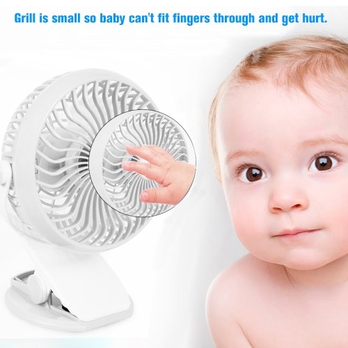 

Mini Desk Fan Portable Handheld Clip on Fan Powered by Rechargeable Battery or USB