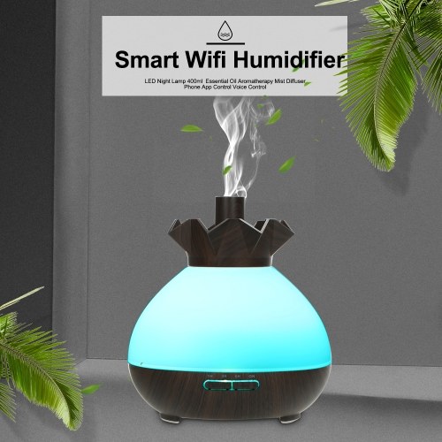 

Smart Wifi Wireless LED Night Lamp 400ml Humidifier Essential Oil Aromatherapy Mist Diffuser