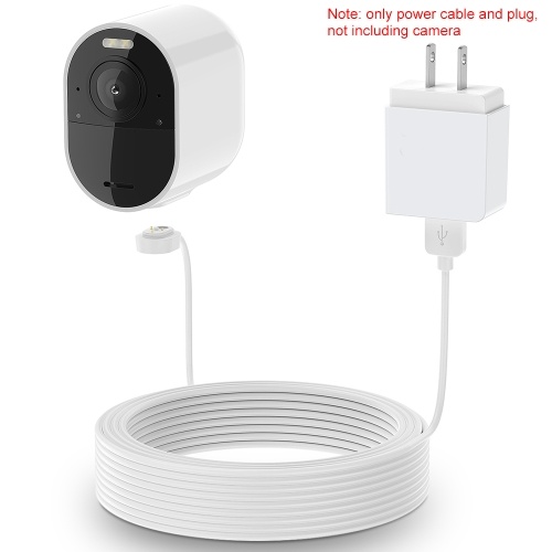 

Power Cord for Arlo Ultra 4K UHD Magnetic Chanrging Cable Waterproof Charger With US Plug for Indoor and Outdoor Use 6M/9M 1PCS White