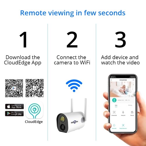 

Rechargeable Wireless Security Camera with 10400mAh Battery
