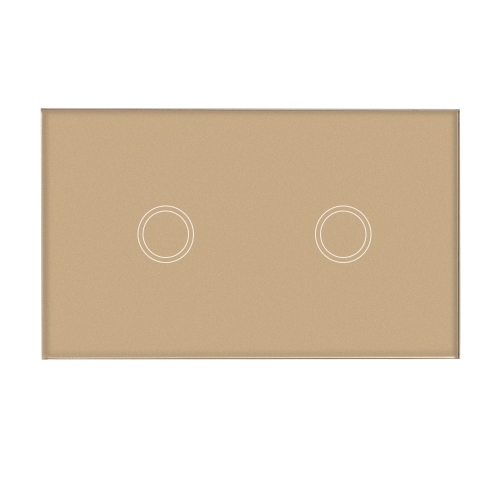 US / AU Standard Mur Interrupteur Tactile Étanche Ignifuge Haute Sensible De Luxe Cristal Verre Commutateur Panneau Écran Tactile Fil De Feu Simple 2 Gang Champagne Gold Panel Domotique