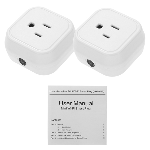 Mini Wifi Smart US Plug Voice Control для Amazon Alexa для дома Google / гнездо IFTTT для TP-Link (2 шт.)