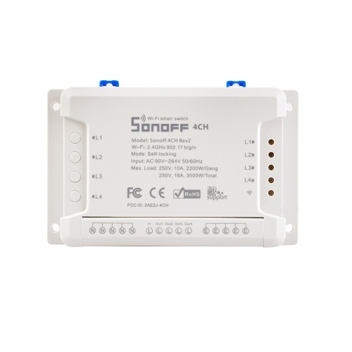 SONOFF 4CH R2 ITEAD 4 Canais Din Rail Montagem WiFI Switch