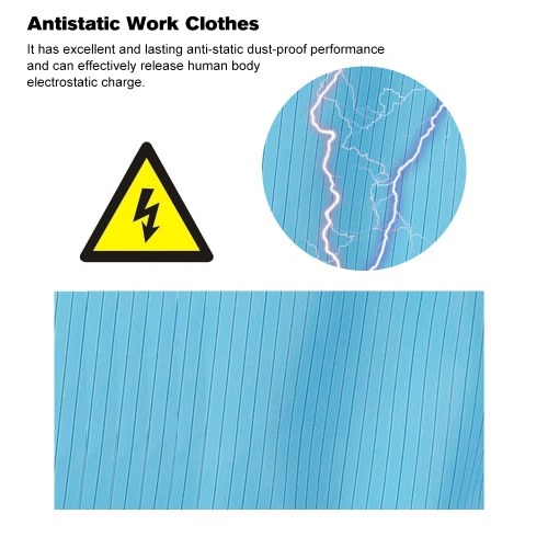 

A Suit of Factory Anti-Static Safety Dust-proof Clothes Workwear Clean Room Protective Suit for Food Shop Medical Paint Spraying Workers